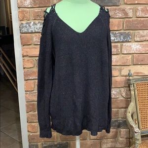 black knitted sweater